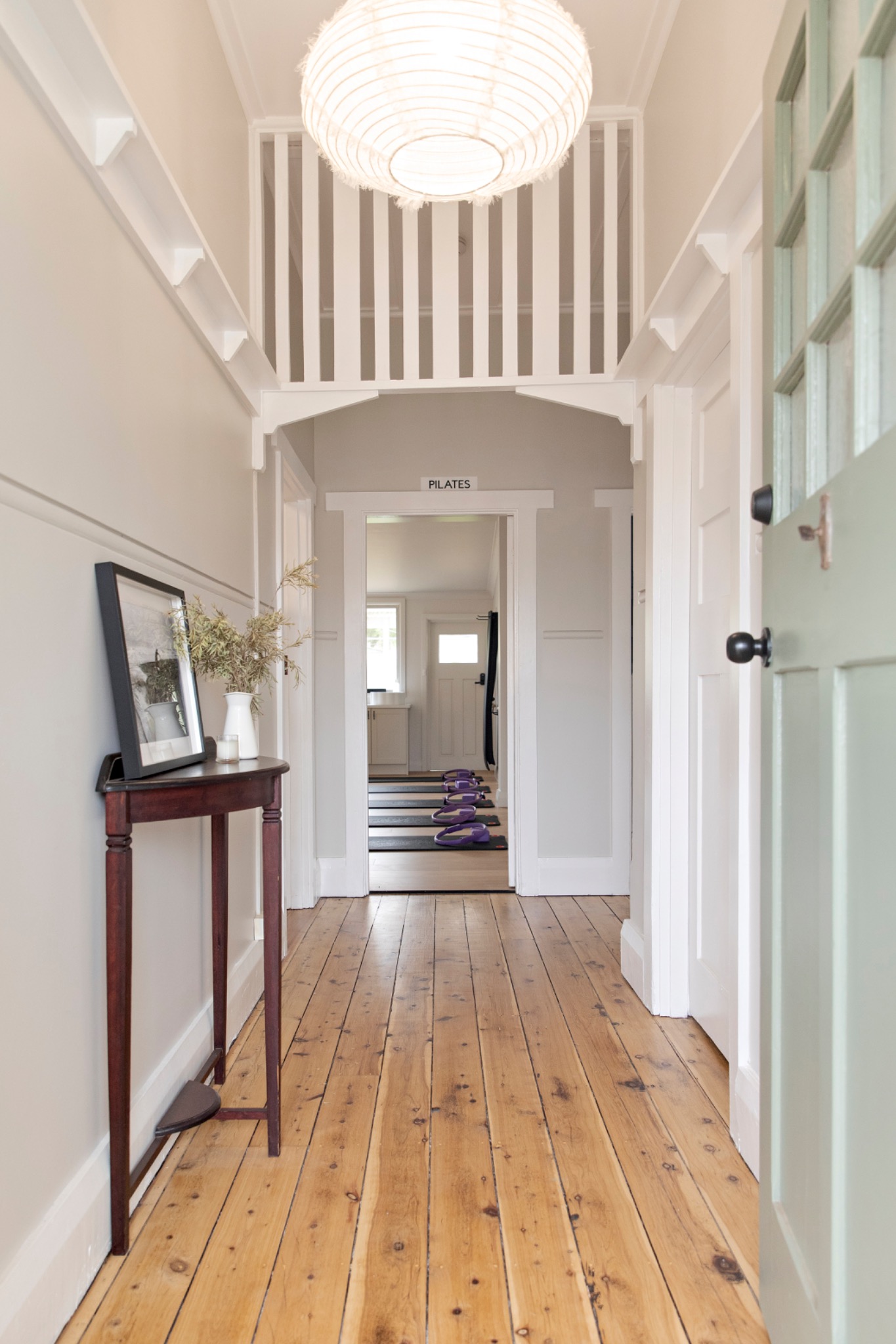Restored interior hallway at the clinic